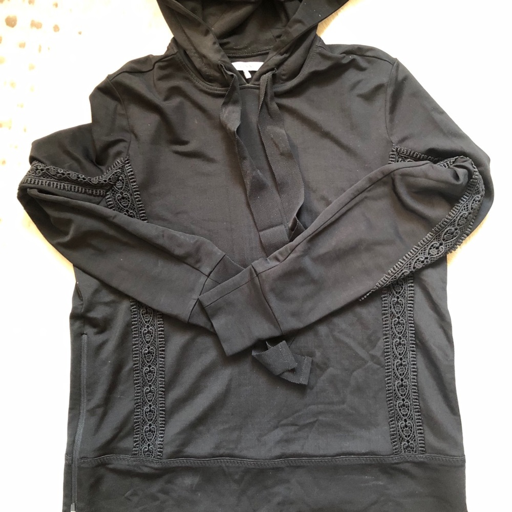 Ganni- black detailed hoodie with side zippers